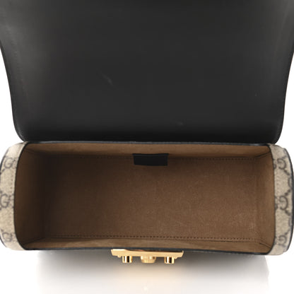 Gucci GG Supreme Monogram Small Padlock Bamboo Shoulder Bag Beige Black Cuir 5 of 10
