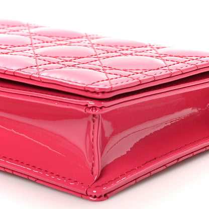 Christian Dior Patent Cannage Lady Dior Convertible Clutch Fuchsia 10 of 11