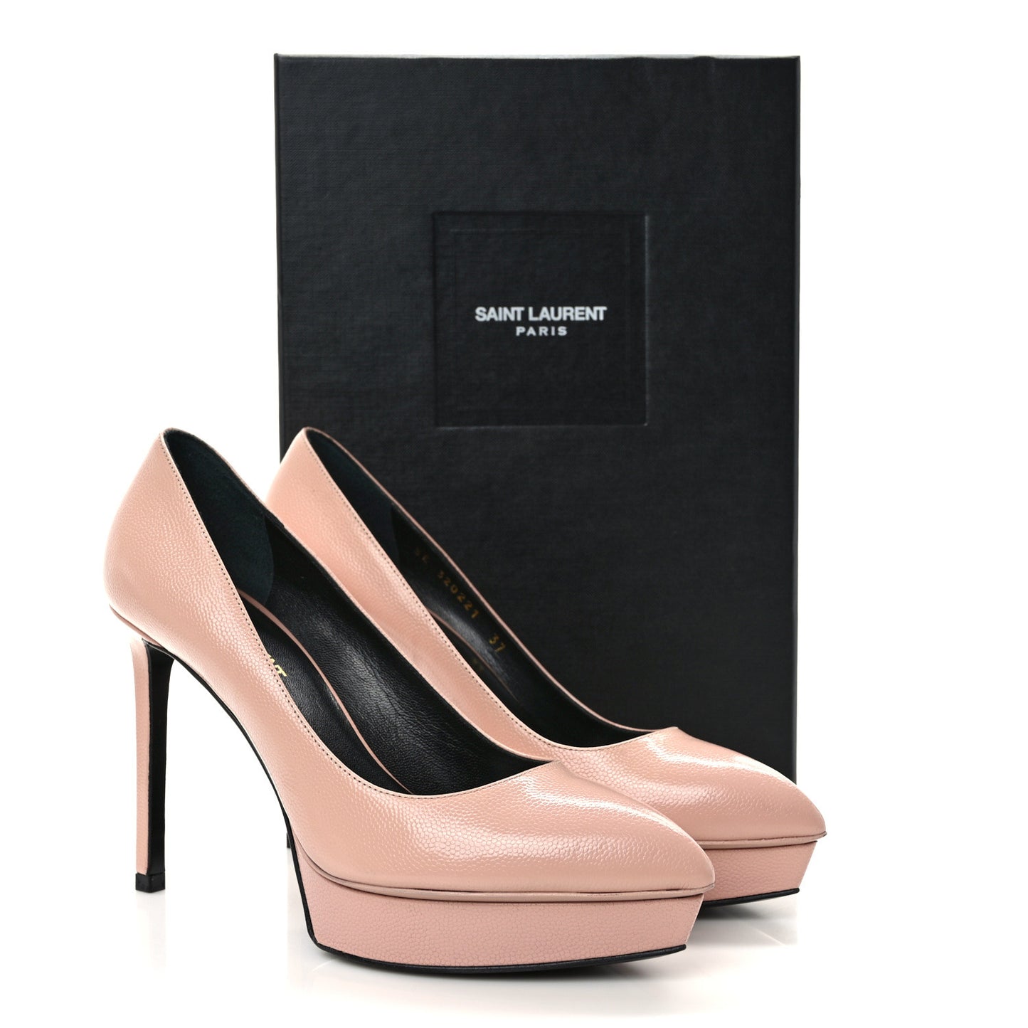 Pebbled Patent Calfskin Janis 105 Platform Pumps 37 Dusty Rose