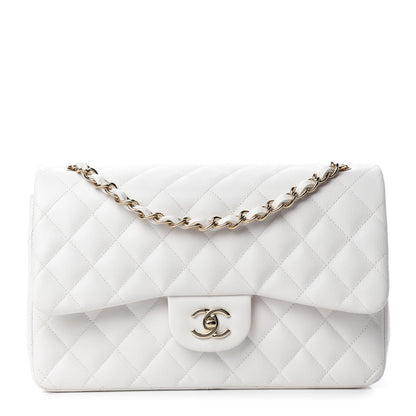 Chanel Caviar Quilted Jumbo Double Flap White 1 of 11