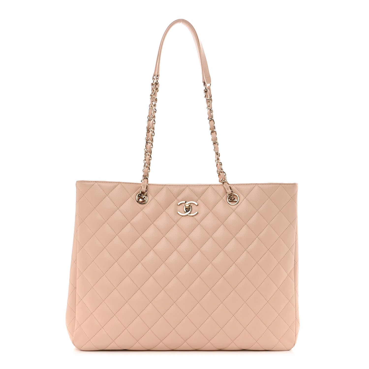 Chanel Caviar Quilted Large Classic Shopping Tote Light Beige 1 of 12
