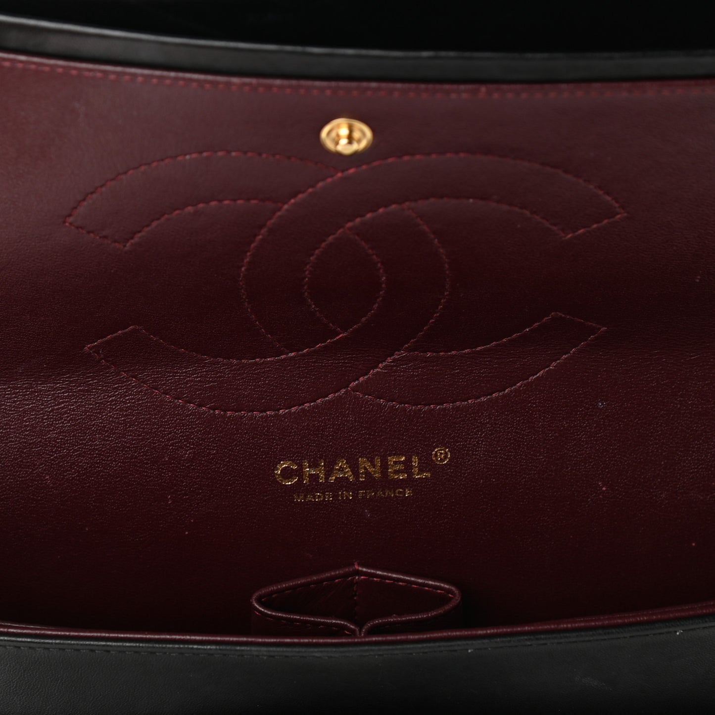 Lambskin Quilted Jumbo Double Flap Black