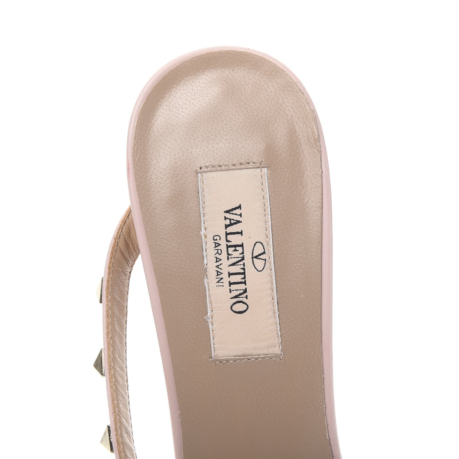 Valentino Garavani Pebbled Calfskin Rockstud Cross Strap 50mm Mules 39 Water Rose 6 of 8