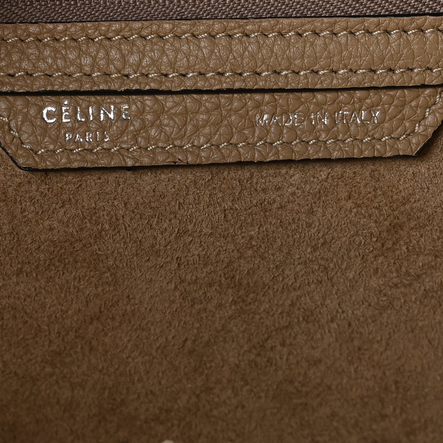 Celine Drummed Calfskin Mini Luggage Dune 6 of 11