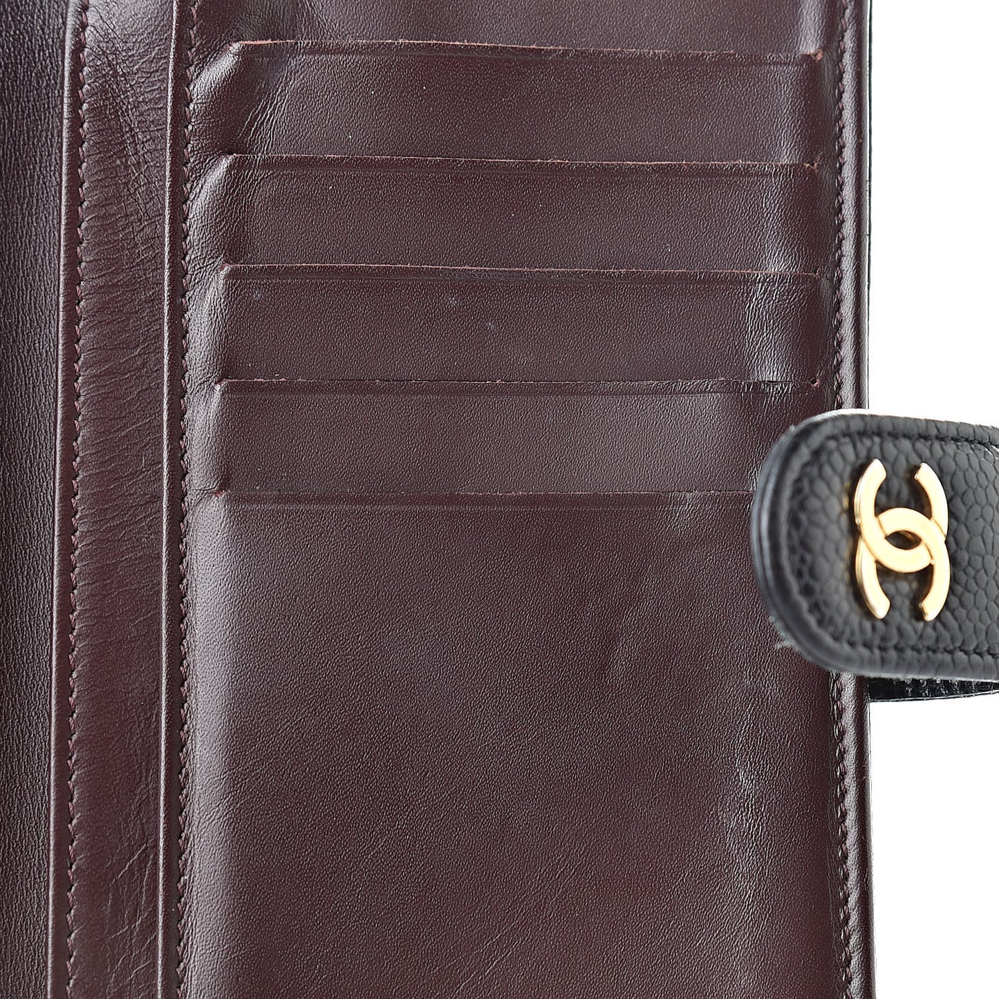 Caviar Quilted Zipped Pocket Wallet Black