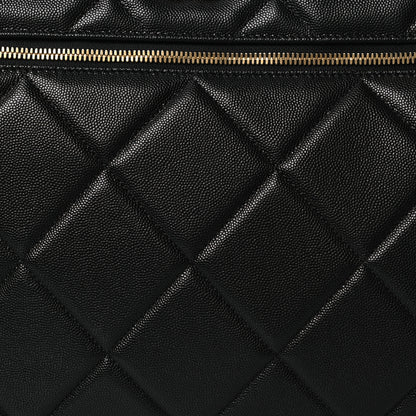 Chanel Shiny Grained Calfskin Quilted Large Travel Bowling Bag Black 7 of 11