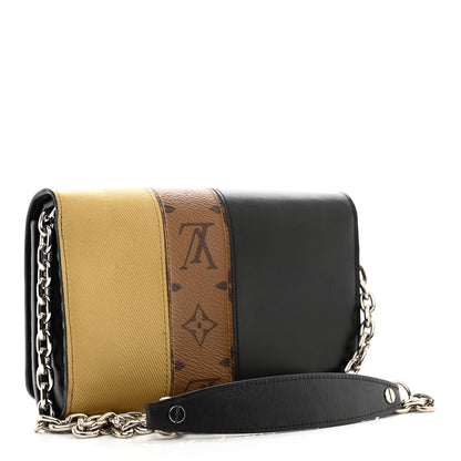 Louis Vuitton Calfskin Reverse Monogram Studded Night Lights Twist Chain Wallet 3 of 10