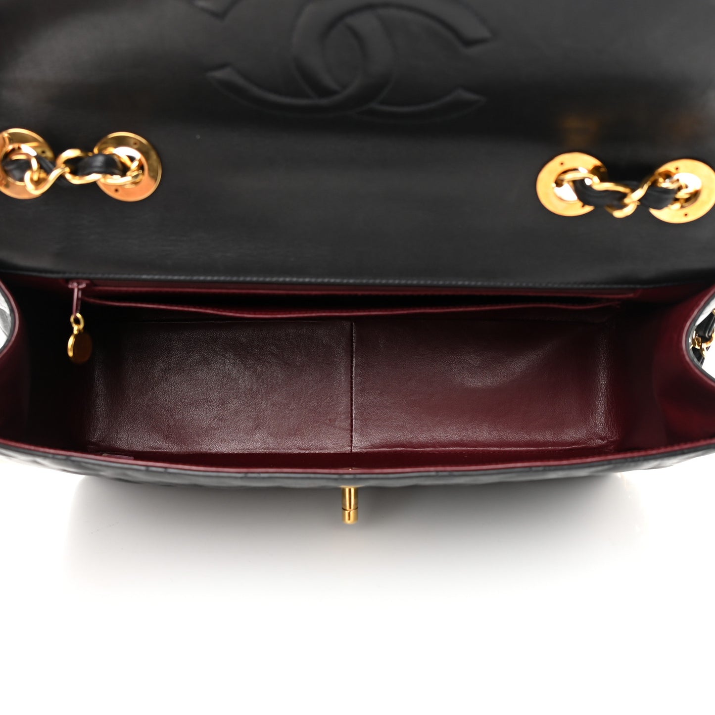 Lambskin Quilted XL Jumbo Single Flap Black