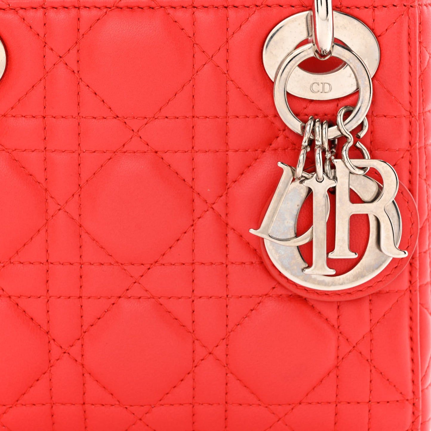 Lambskin Cannage Mini Lady Dior Red