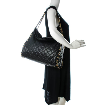 Chanel Calfskin Quilted Large Chain Me Hobo Black 2 of 7