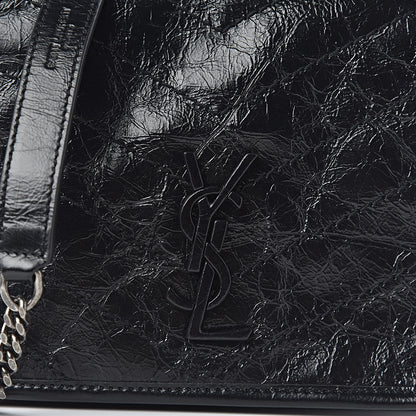 Saint Laurent Crinkled Calfskin Matelasse Monogram Niki Chain Wallet Black 9 of 9