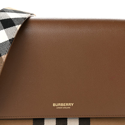 Burberry Derby Calfskin House Check Mackford Crossbody Bag Brown 7 of 11