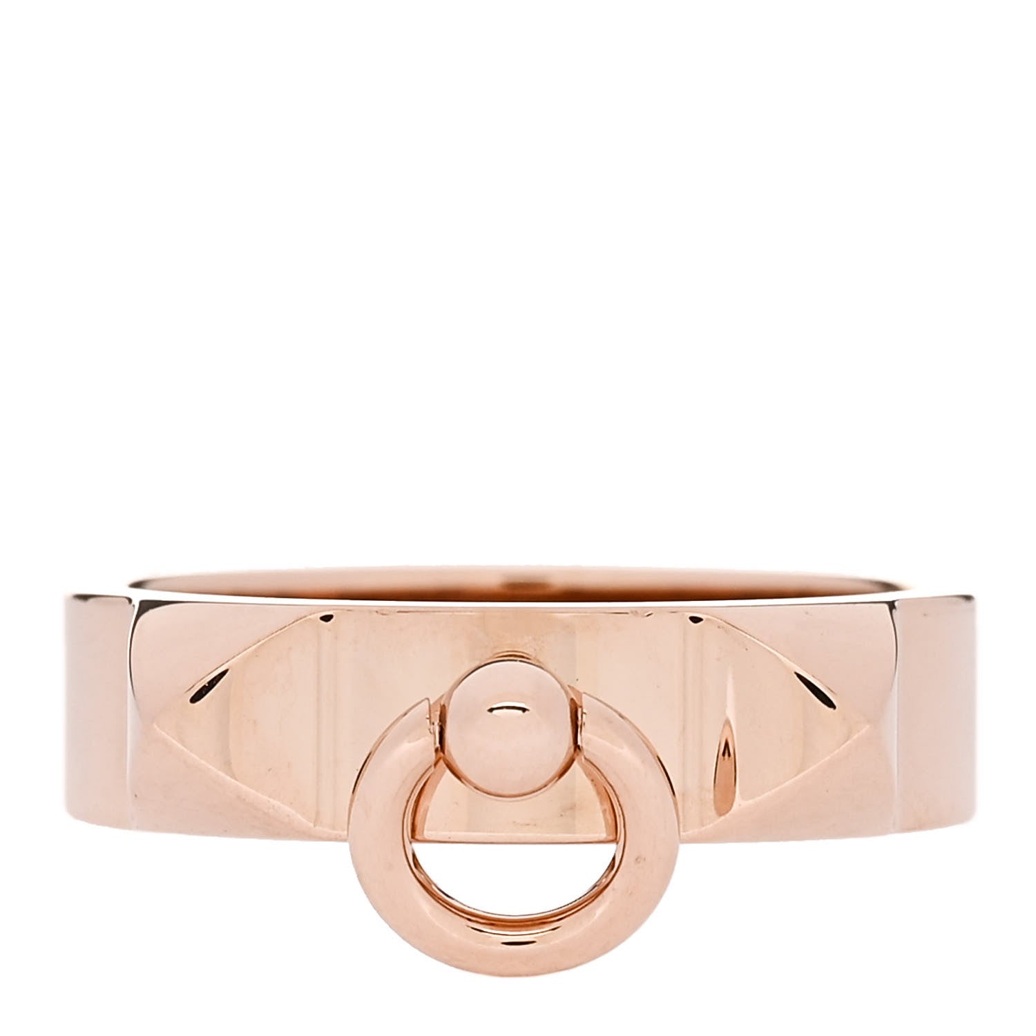Hermes 18K Rose Gold PM Collier De Chien Ring 53 6.5 1 of 5