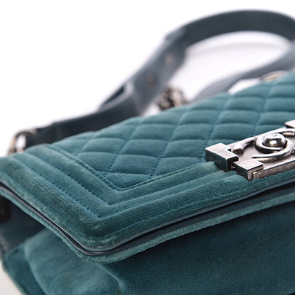 Chanel Velvet Quilted Small Boy Flap Turquoise 17 of 22