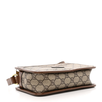 Gucci GG Supreme Monogram Azalea Calfskin Mini Retro Interlocking G Shoulder Bag Beige Ebony Brown Sugar 4 of 11