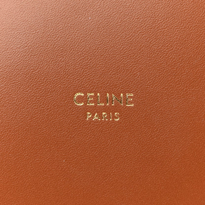 Celine Triomphe Canvas Calfskin Micro Drawstring Bucket Bag White Tan 6 of 10