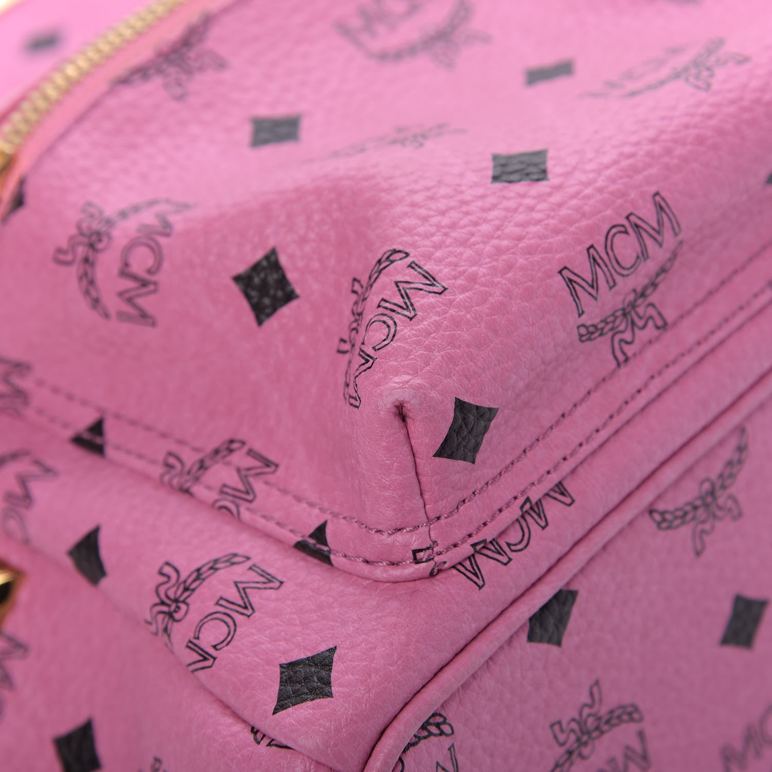 MCM Visetos Small Side Stud Stark Backpack Pink 11 of 12