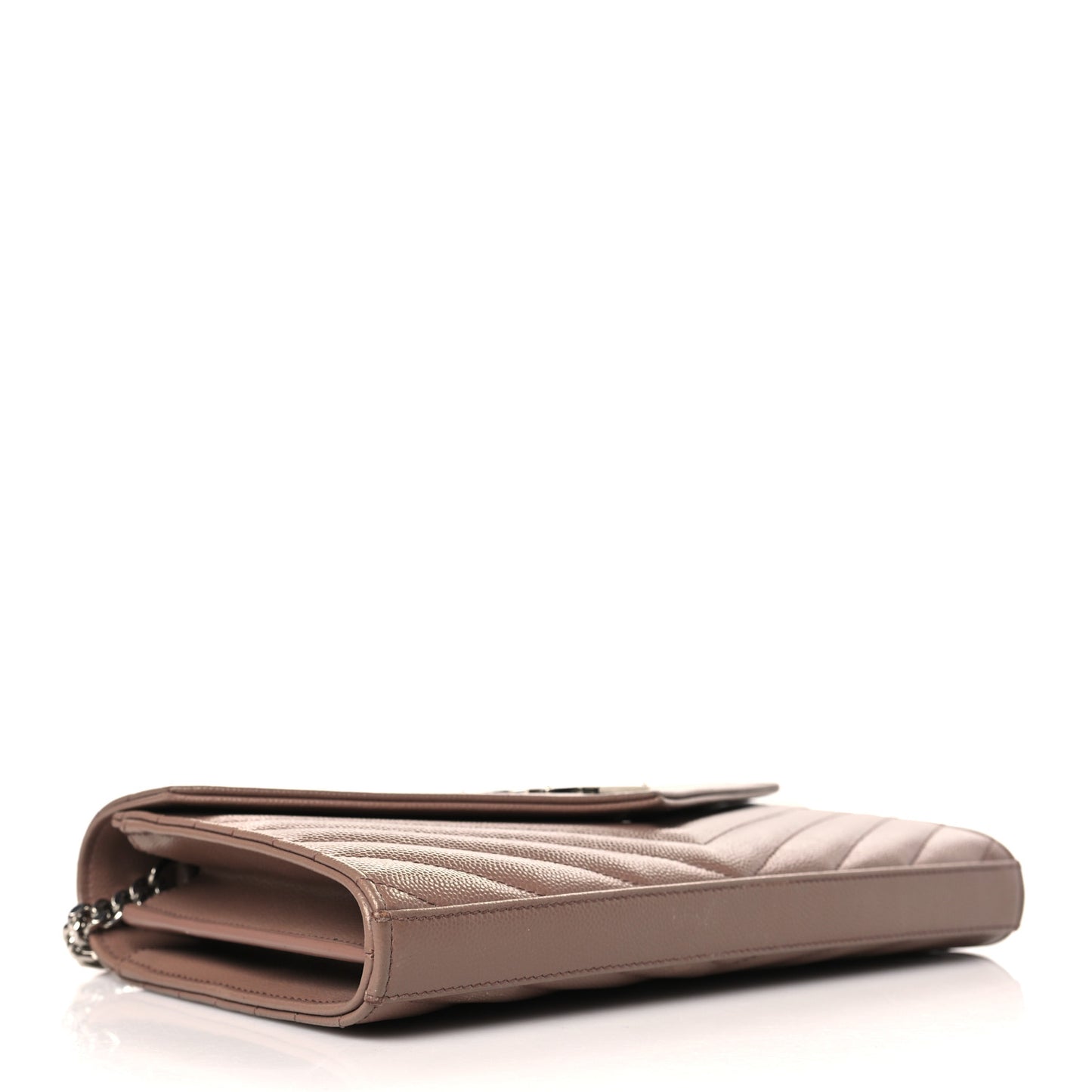 Grain De Poudre Matelasse Chevron Monogram Chain Wallet Light Taupe
