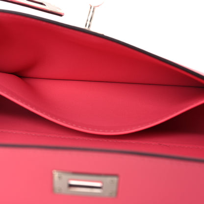 Hermes Swift Kelly Cut Clutch Pochette Rose Azalee 6 of 15