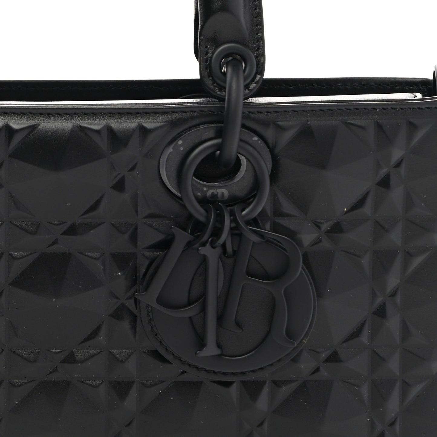 Calfskin Cannage Diamond Medium Lady D-Joy Black