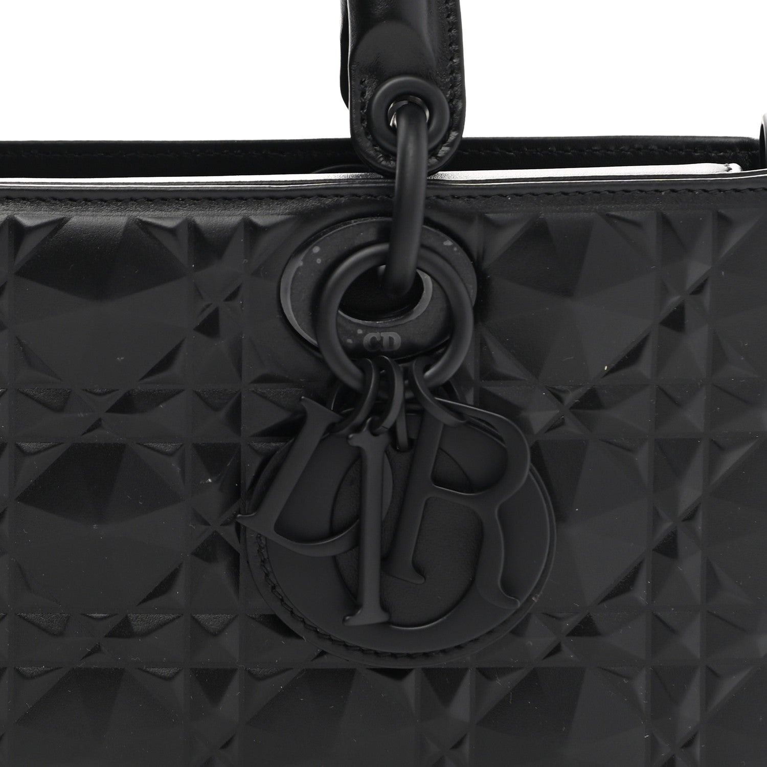 Christian Dior Calfskin Cannage Diamond Medium Lady D-Joy Black 7 of 10