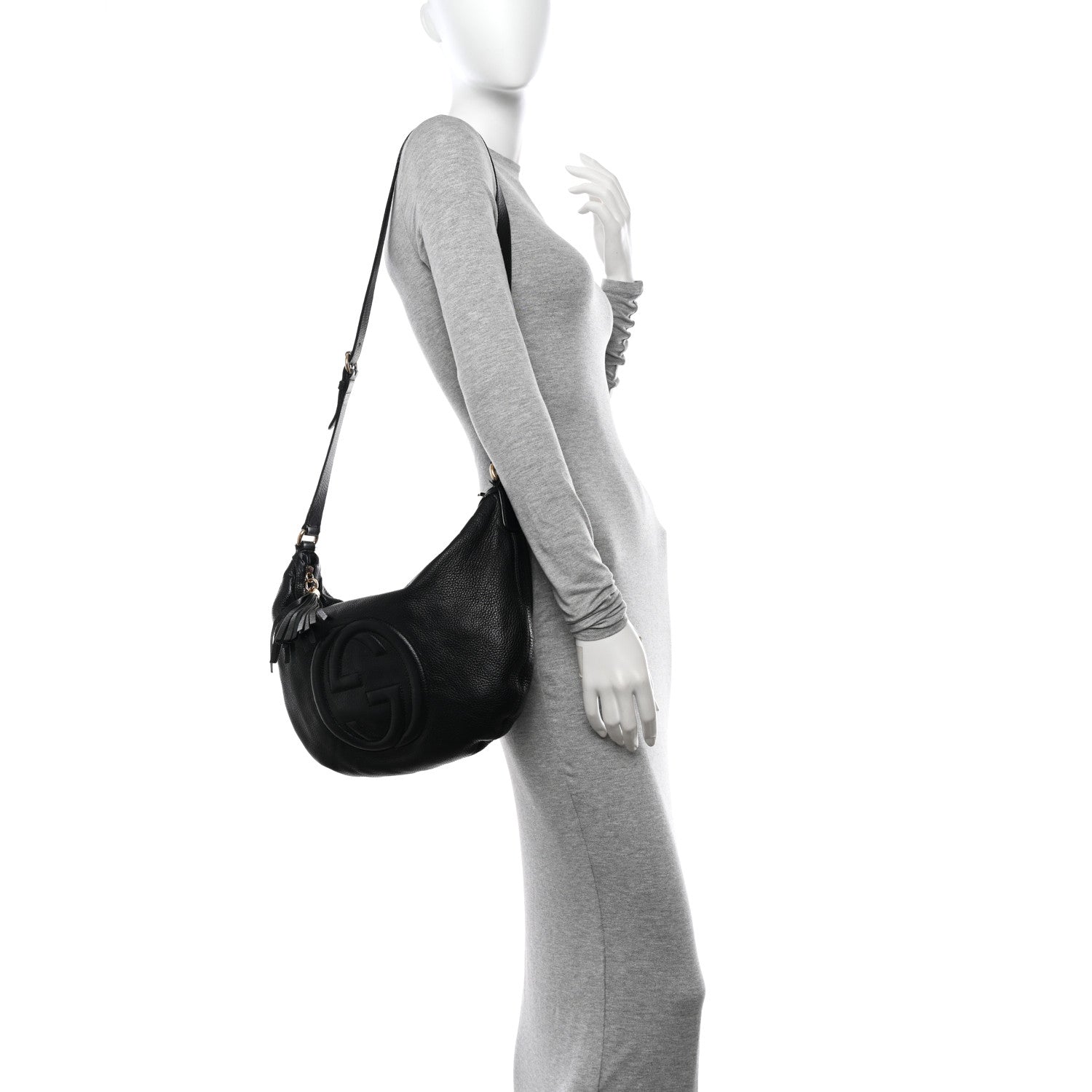 Gucci Pebbled Calfskin Medium Soho Hobo Black 2 of 12