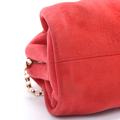 Jimmy Choo Suede Cara Chain Clutch Dahlia 8 of 10