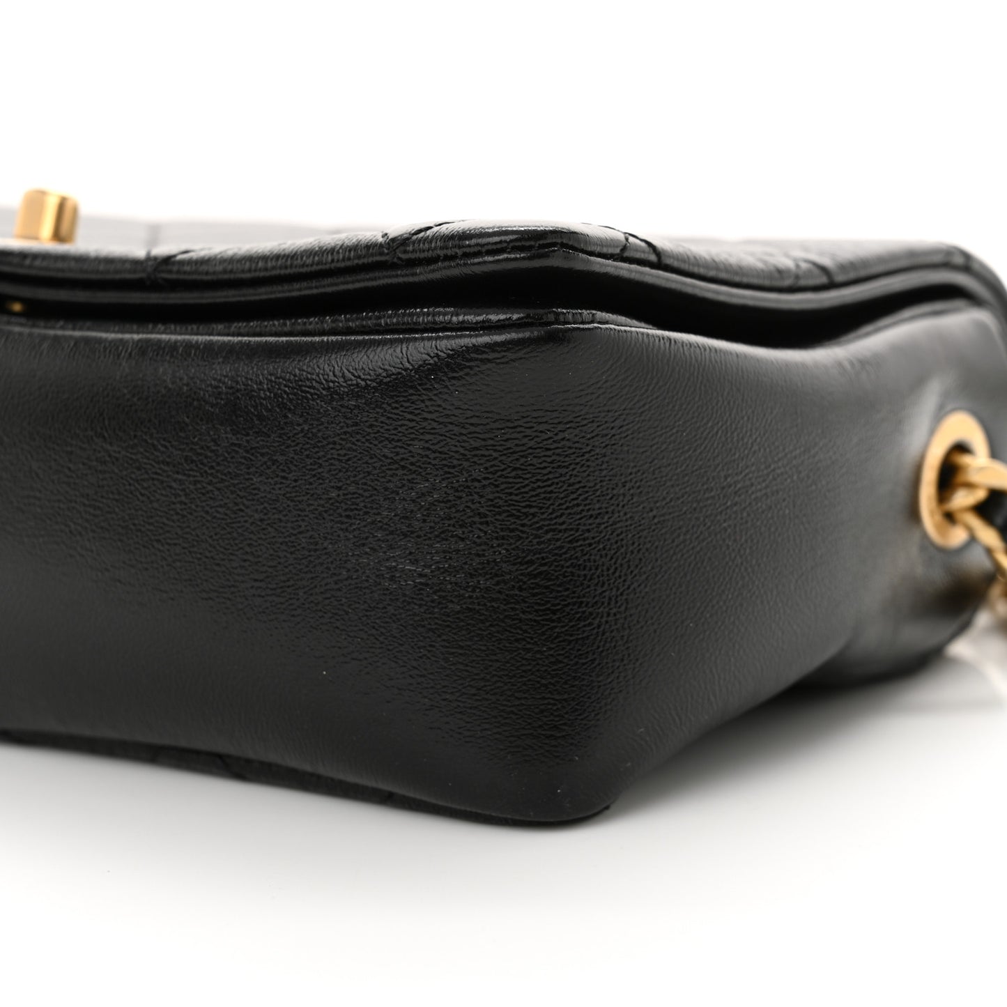Shiny Lambskin Quilted Small Fashion Therapy Flap Bag Black