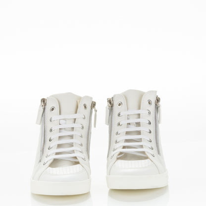 Chanel Calfskin High Top CC Sneakers 37 White 2 of 8