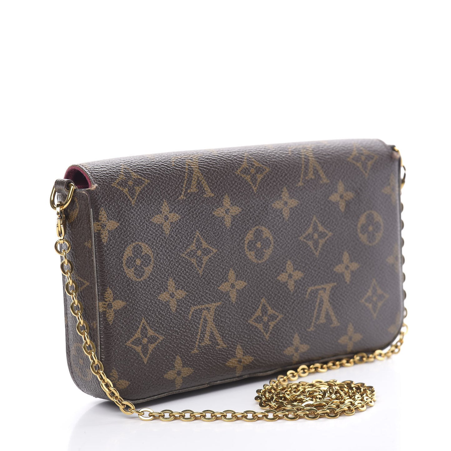 Monogram Pochette Felicie Chain Wallet Fuchsia