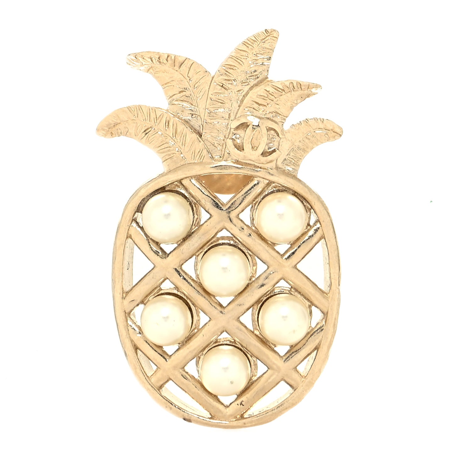 Pearl Pineapple Brooch Gold