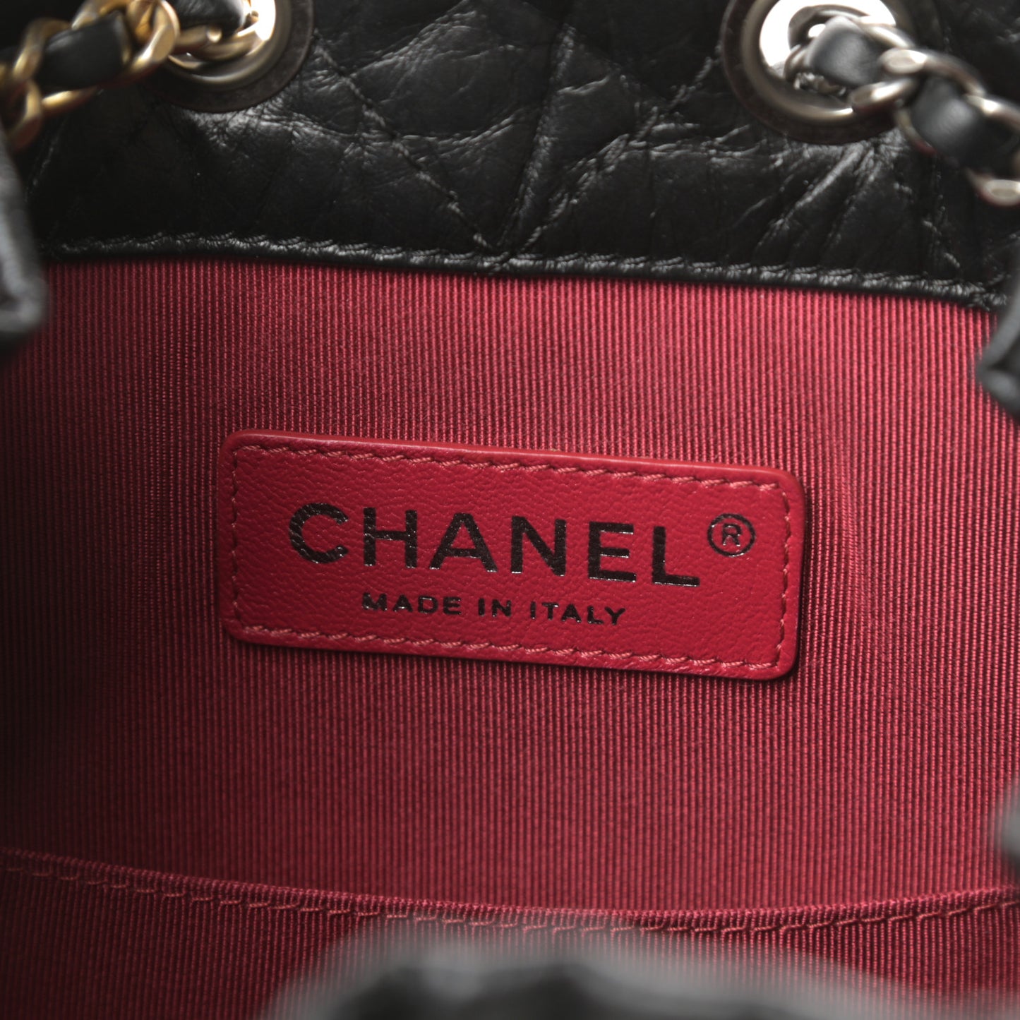 Aged Calfskin Quilted Small Gabrielle Backpack Black