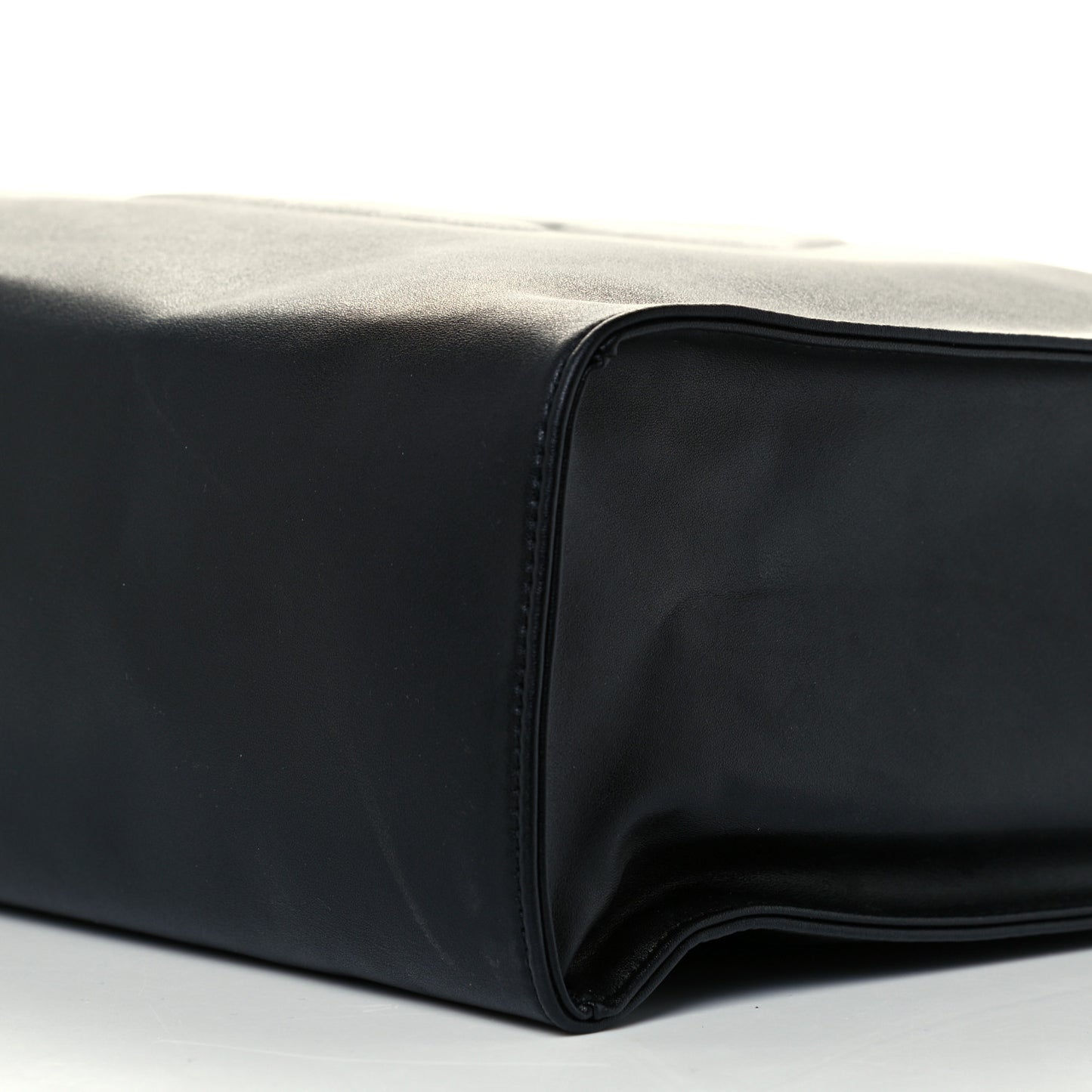 Vegan Leather Medium Shopping Bag Black