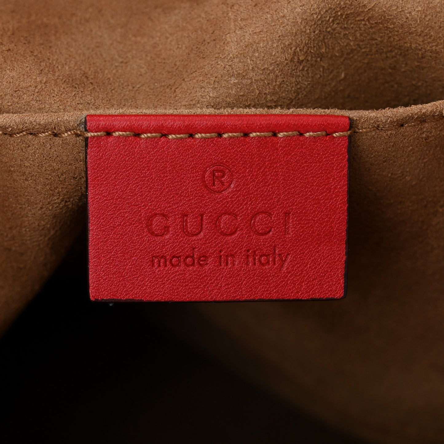 GG Supreme Monogram Calfskin Padlock Backpack Beige Hibiscus Red New Rosette