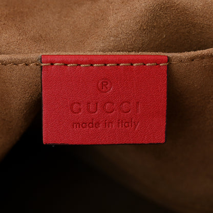 Gucci GG Supreme Monogram Calfskin Padlock Backpack Beige Hibiscus Red New Rosette 6 of 10