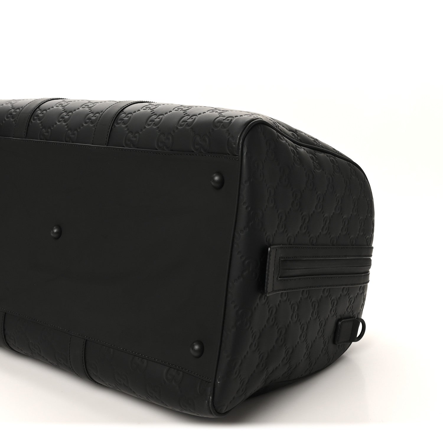 Gucci Rubber Effect GG Embossed Large Duffle Bag Black 9 of 9