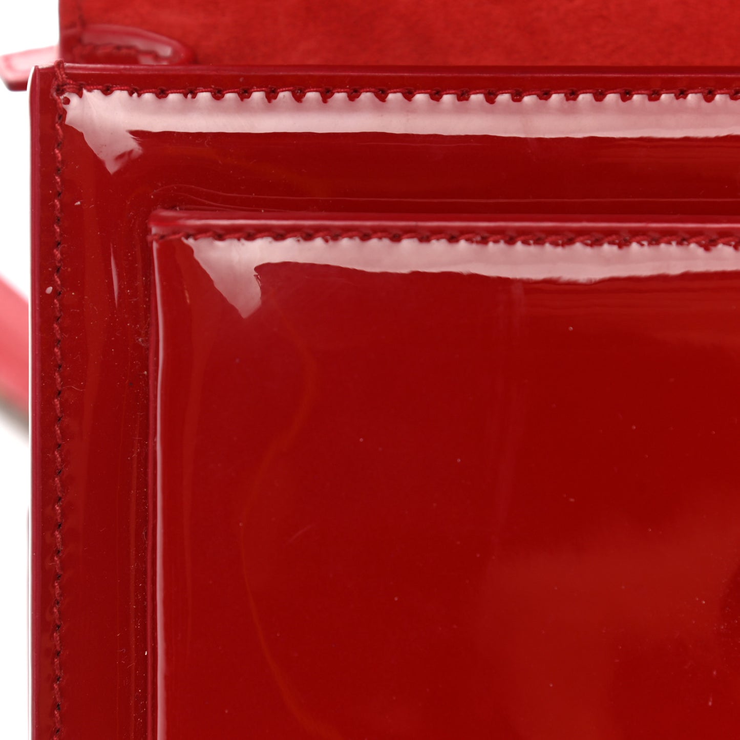 Patent Small Monogram Sunset Red