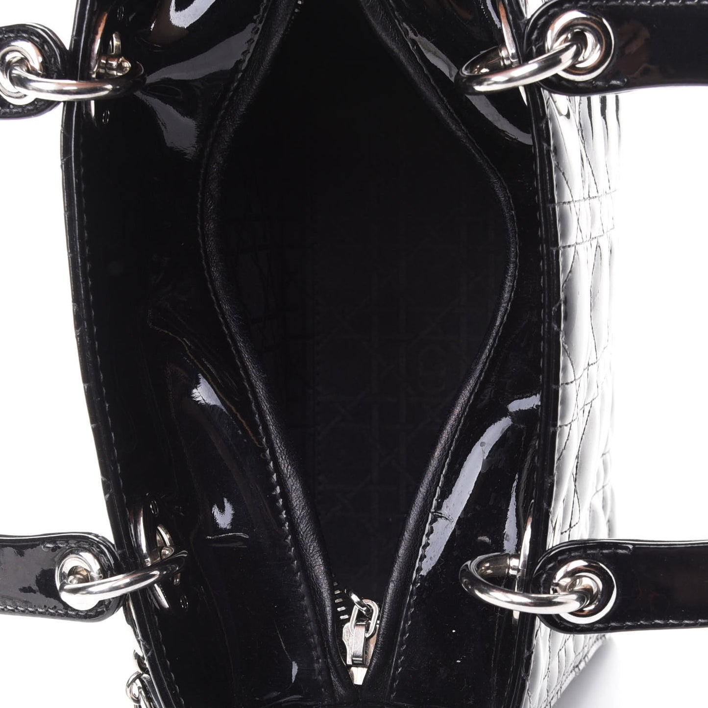 Patent Cannage Medium Lady Dior Black