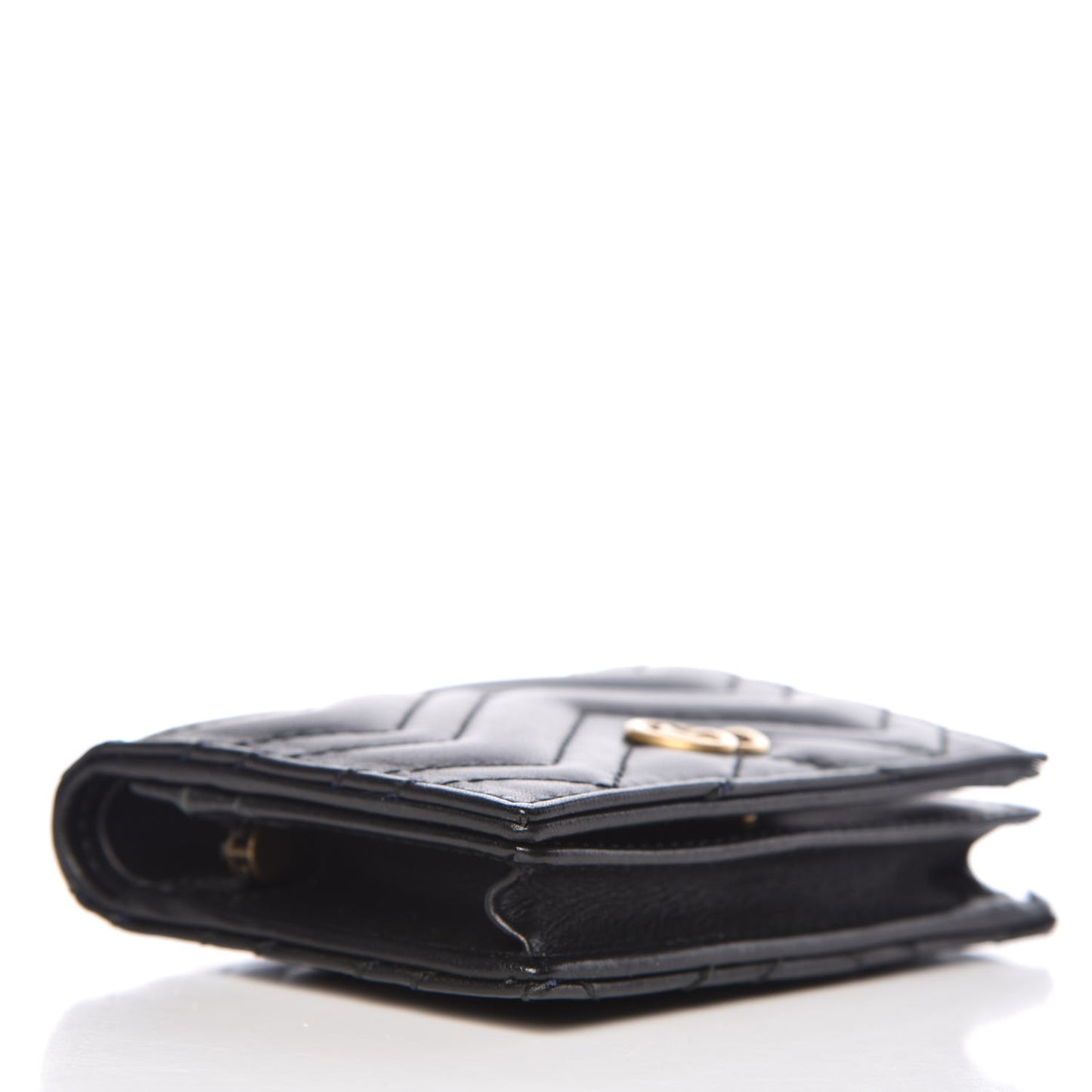 Calfskin Matelasse GG Marmont Card Case Wallet Black