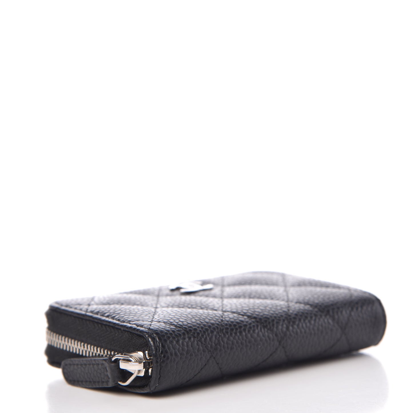 Caviar Quilted Zip Coin Purse Black