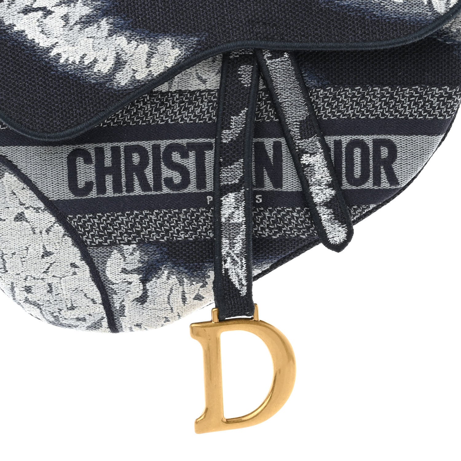 Christian Dior Canvas Embroidered Tie Dye Saddle Bag Blue Multicolor 8 of 11