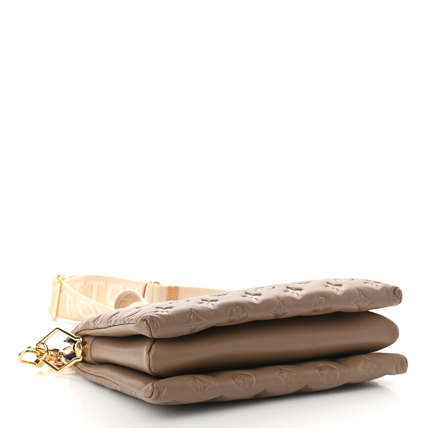 Louis Vuitton Lambskin Embossed Monogram Coussin PM Taupe 4 of 8