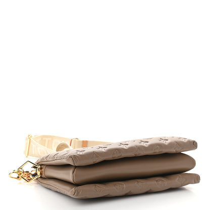 Louis Vuitton Lambskin Embossed Monogram Coussin PM Taupe 4 of 8