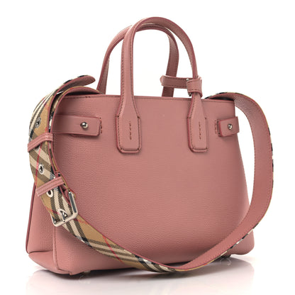Burberry Grainy Calfskin House Check Small Banner Tote Dusty Rose 3 of 9
