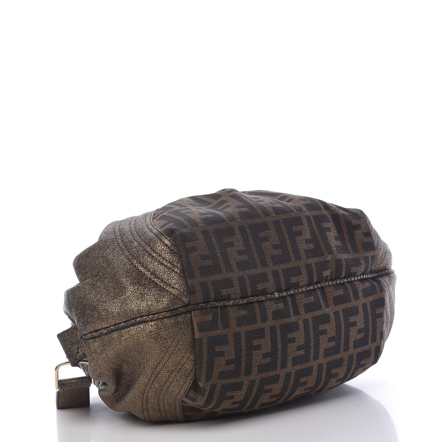 Fendi Zucca Goatskin Spy Bowler Tobacco Bronzo 4 of 16