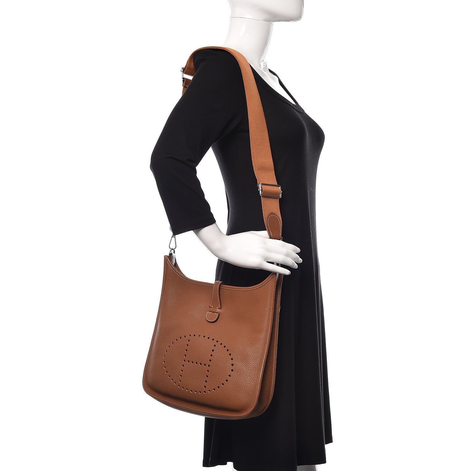 Hermes Taurillon Clemence Evelyne III PM Gold 2 of 11