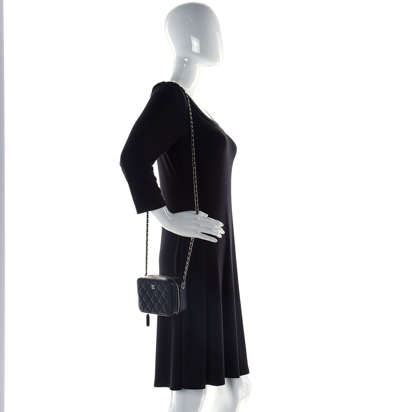 Caviar Quilted Camera Bag Black