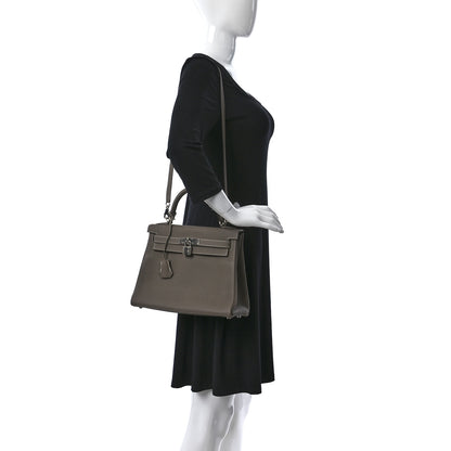 Hermes Togo Kelly Retourne 28 Etoupe 3 of 11