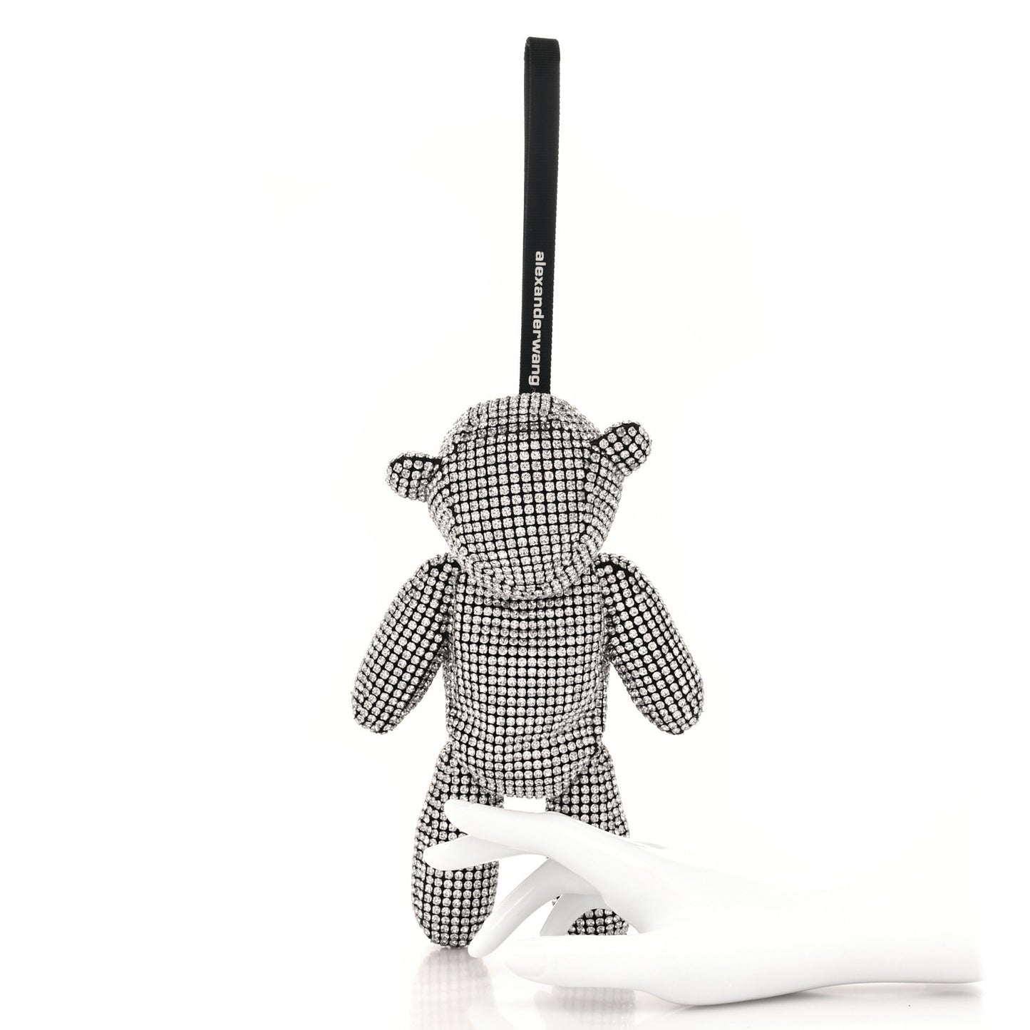 Crystal Mesh Beiress Wristlet White