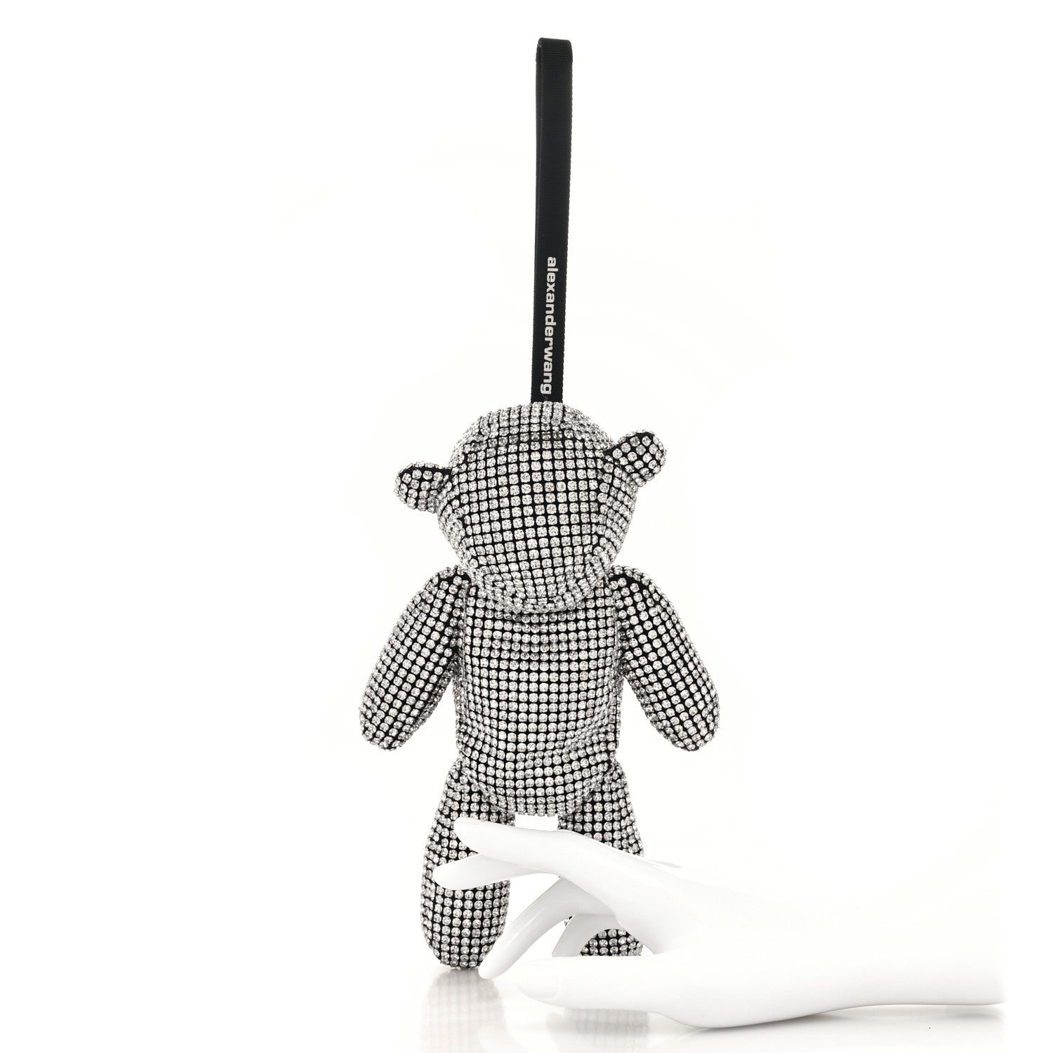 Alexander Wang Crystal Mesh Beiress Wristlet White 2 of 9